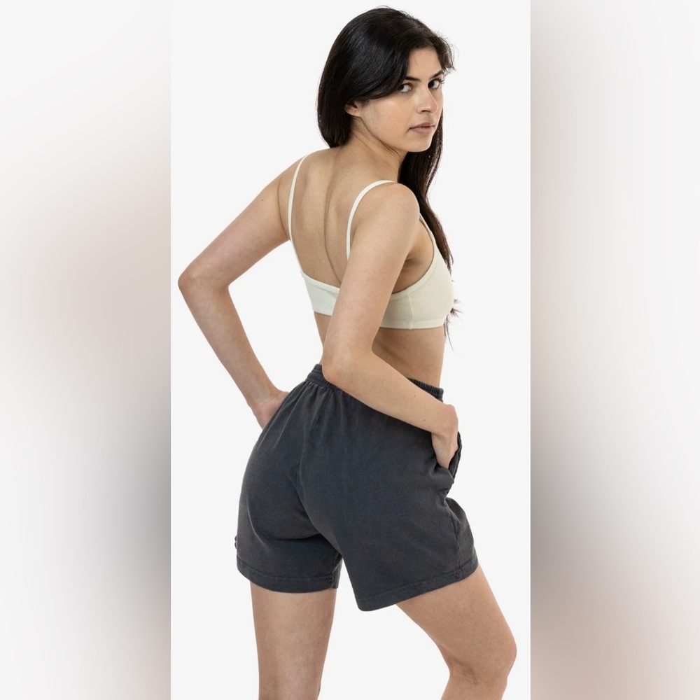 Los Angeles Apparel HEAVY JERSEY GARMENT DYE GYM SHORTS Dolphin Blue L